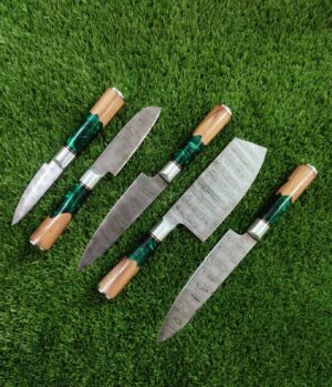 Hand-Forged Damascus Chef Knife Set – Professional Cooking & Gift Set