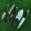 Handmade Kitchen Knife Set – High Carbon Steel Chef Knives with Wooden Handles | Butcher, Cleaver, Utility & Cooking Knives