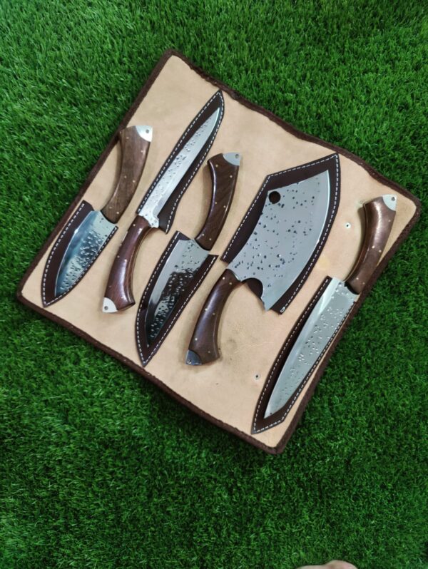 Handmade Kitchen Knife Set – High Carbon Steel Chef Knives with Wooden Handles | Butcher, Cleaver, Utility & Cooking Knives