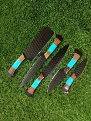 High Quality carbon Steel Five Knives Chef set
