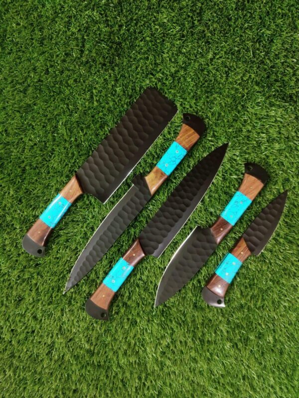 High Quality carbon Steel Five Knives Chef set