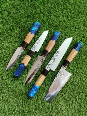 Five Pcs Chef Knives set with Wood Resin Handle